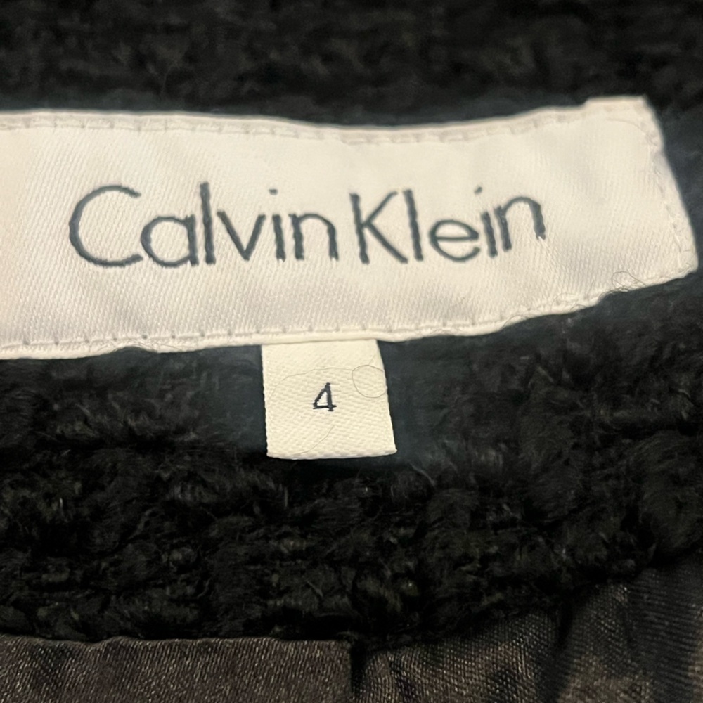 🆕 Calvin Klein Women's Black Basket woven Coat - Picture 17 of 17